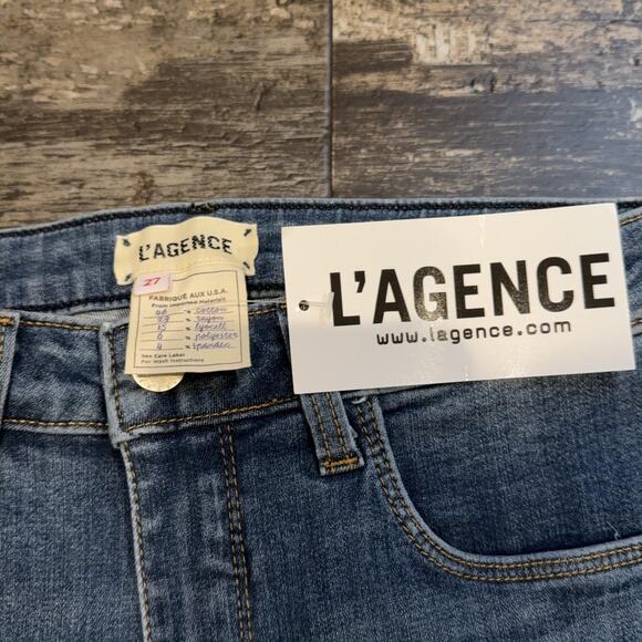 L'Agence Margot Jeans Womens 27 Blue High Rise Skinny Light Vintage Stretch NWT - Picture 3 of 11